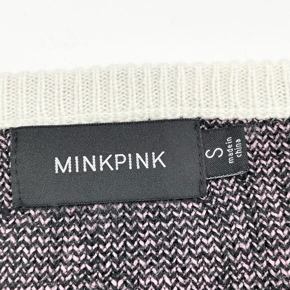 Minkpink Oversized Sweater Womens S Happy Place All Smiles Daisy Quirky Twee Art - Picture 5 of 8